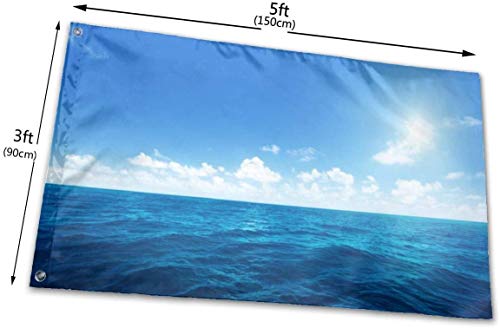 Viplili Banderas, Blue Sea Sky Sunshine Fly Breeze 3x5 Ft. Polyester, Fade-Resistant and Durable Decorative Banner with Head and Brass Grommets for Easy Removal