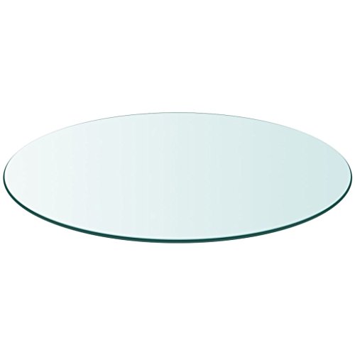 Vislone Cristal Redondo Tablero de Mesa Templado de Cristal para Mantener Superficie de Mesas de Comedor Mesas de Café Mesas de Jardín Transparente 700mm