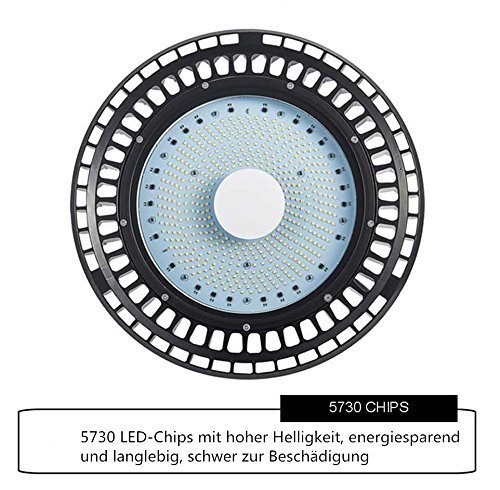 VISTANIA UFO LED iluminación de Alta Bahía, lámpara Industrial Comercial, para la fábrica, Taller, Gimnasio, estacionamiento del sótano, almacén, Locales comerciales,200W