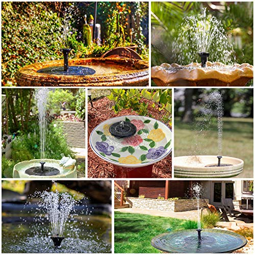 VITCOCO Solar Fuente Bomba 3.5W Fuente de Jardín Solar Flotado Solar Panel Incorporada Batería con 6 boquillas Ideal para Pequeño Estanque Baño de Aves Fish Tank Decoración del Jardín