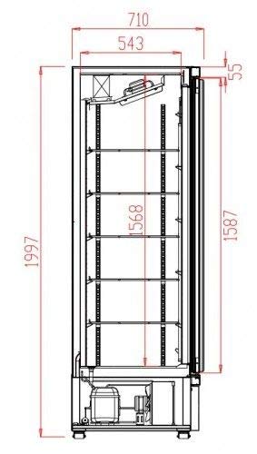 Vitrina refrigerada de pared positiva, color negro, de 2 a 4 puertas, Combisteel 1253 mm