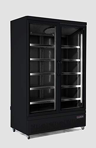 Vitrina refrigerada de pared positiva, color negro, de 2 a 4 puertas, Combisteel 1253 mm