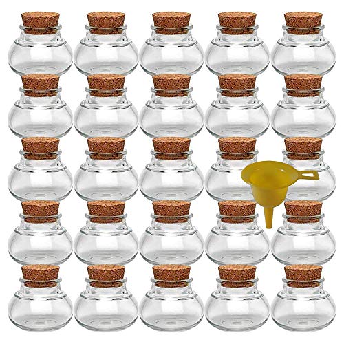 Viva Haushaltswaren – 25 tarros de Especias 40 ml, Incluye Embudo de Mini Copas de Corcho para Regalos, Especias, etc.