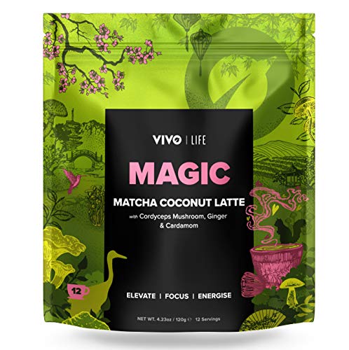 Vivo Life - Magic - Polvo de Leche Vegano con Matcha y Coco - Inyección de Energía Natural - 120g