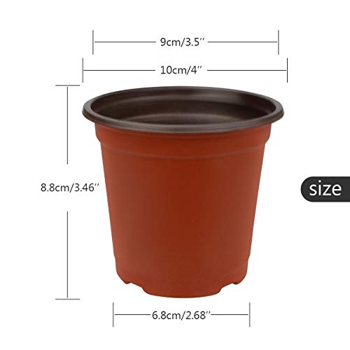 Vockvic 50 Piezas Macetas Plastico, Maceta Redonda de Seguro Pequeñas, Maceta de Semillas Multifuncional Portátil para Al Aire LibreJardín Plantas Plántulas 10 x 8cm