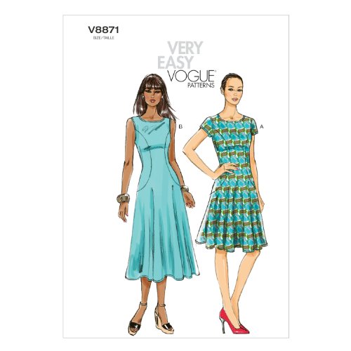 Vogue Patterns V8871 - Patrones de Costura para Vestidos de Mujer (Tallas 44 a 52)