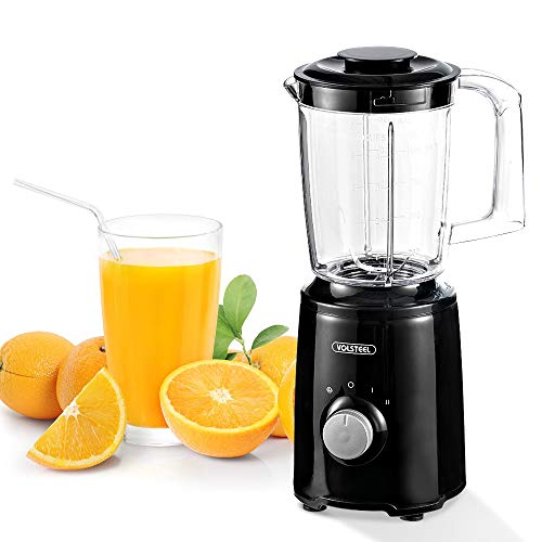 Volsteel Licuadora de Alto Rendimiento 9 en 1, 24000 U/Min, 300W para Smoothies, 2 velocidades, Recipiente de 1L, 4 Juegos de Cuchillas, 3 Botellas, Batidos, Mezcla, exprimidor y cítricos, sin BPA