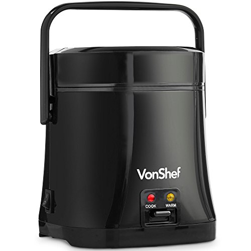 VonShef - Vaporizador de arroz con olla antiadherente y operación con un solo toque - Arroz perfecto en minutos para una o dos personas - 0,3 l, 200 W