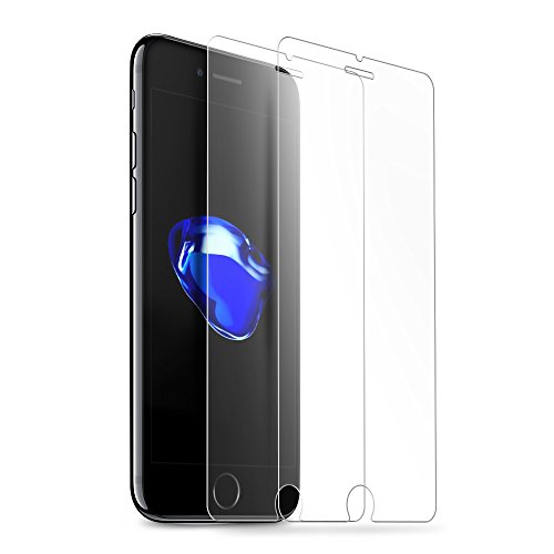 Vontox® - 2 películas de Cristal Templado para Proteger la Pantalla de iPhone 7. Ultra Resistente y Compatible con 3D Touch (dureza de 9 H 0,25 mm HD Transparente).