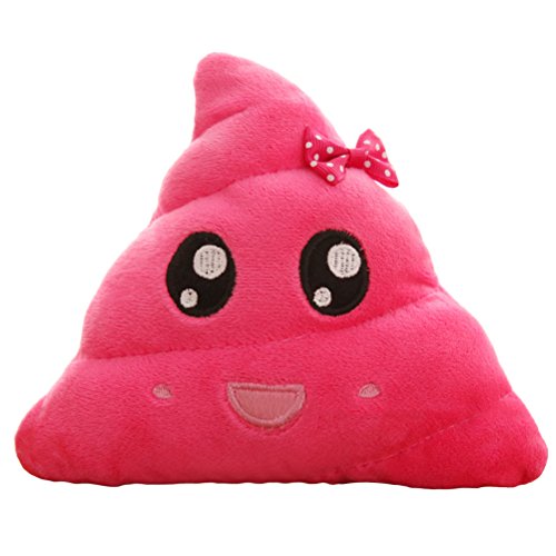 VORCOOL Cojin Emoticono Caca Peluche Almohada Emoticono Sonriente Suave 20cm (Flor Rosa)