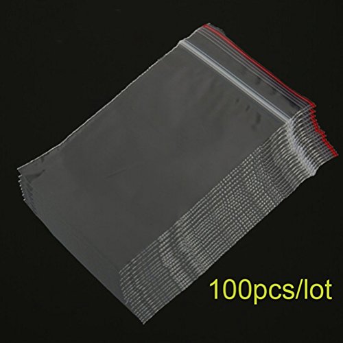 vosarea 100pcs Bolsas Ziplock plástico transparente auto-étanchéité 8 x 12 cm