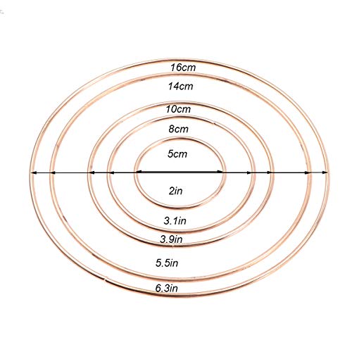 VOSAREA Anillos de Metal Dorado Anillos de Macramé para Atrapasueños y Artesanías 10 Piezas