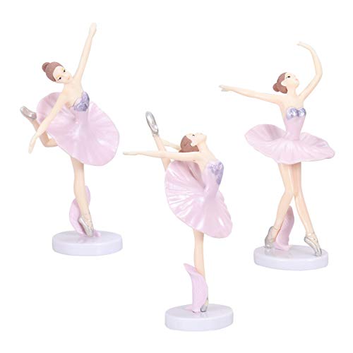 Vosarea - Bailarinas, figuras de niñas bailarinas, decoración de ballet, adorno de niñas para escritorio, oficina, Navidad, regalo de año nuevo, 3 unidades (blanco)