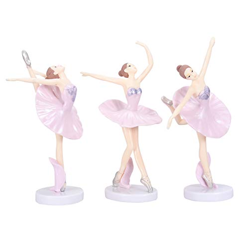 Vosarea - Bailarinas, figuras de niñas bailarinas, decoración de ballet, adorno de niñas para escritorio, oficina, Navidad, regalo de año nuevo, 3 unidades (blanco)