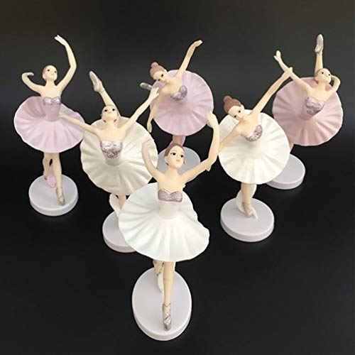 Vosarea - Bailarinas, figuras de niñas bailarinas, decoración de ballet, adorno de niñas para escritorio, oficina, Navidad, regalo de año nuevo, 3 unidades (blanco)