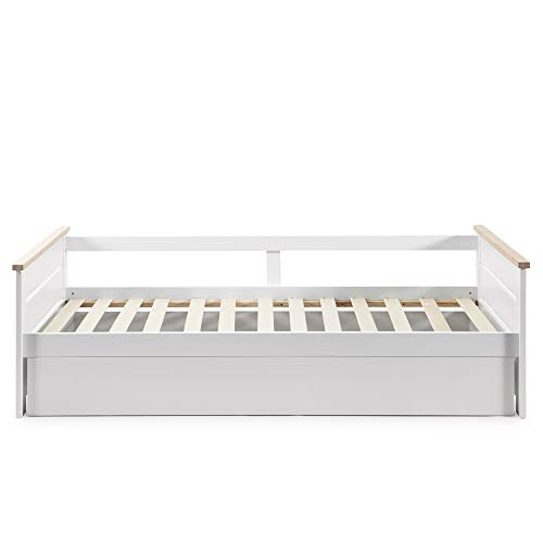 VS Venta-stock Cama Nido Juvenil Sena 90X190, Color Blanco, Dimensiones: 199cm (Largo), 105cm (Ancho) y 62cm (Alto)