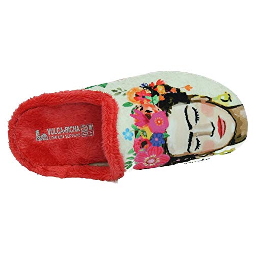 VULCA-BICHA 1370 Chinelas Frida Kahlo Mujer Zapatillas CASA Coral 39