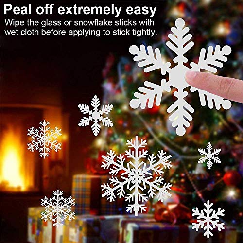 VZATT Etiqueta de la Ventana de Navidad PVC Pegatinas Removible Navidad Copos Nieve Stickers Decoration Invierno Decoración Pegatinas atmósfera romántico PVC de Chrismas Adhesivos Ventana