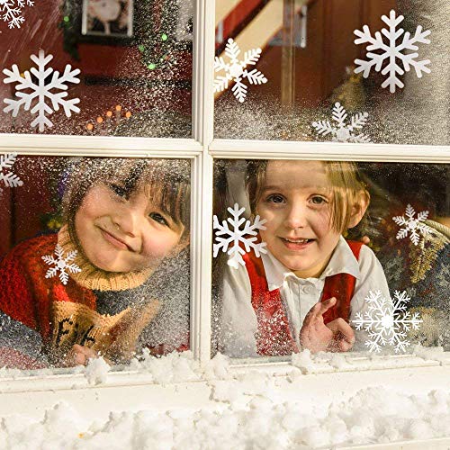 VZATT Etiqueta de la Ventana de Navidad PVC Pegatinas Removible Navidad Copos Nieve Stickers Decoration Invierno Decoración Pegatinas atmósfera romántico PVC de Chrismas Adhesivos Ventana