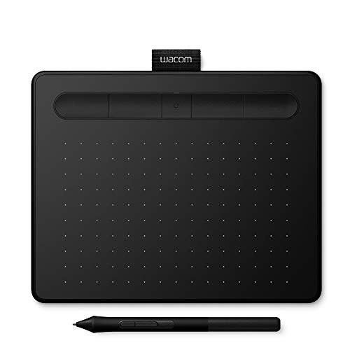 Wacom Intuos S - Tableta de Dibujo móvil (para Pintar y editar Fotos con lápiz 4K Sensible a la presión y 1 Descarga de Software), Color Negro