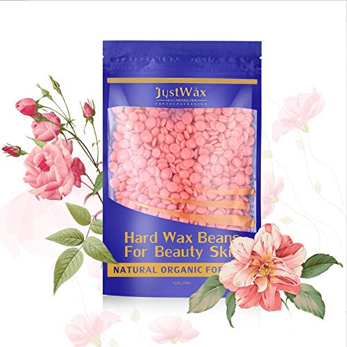 WADEO Depilación Cera Perlas, Perlas de Cera Depilatoria Profesional Cera De Abeja Natural Cera Depilatoria Sin Dolor para Hombre y Mujer de Cara Axilas Piernas Brazo Pecho 250g(Rosa)