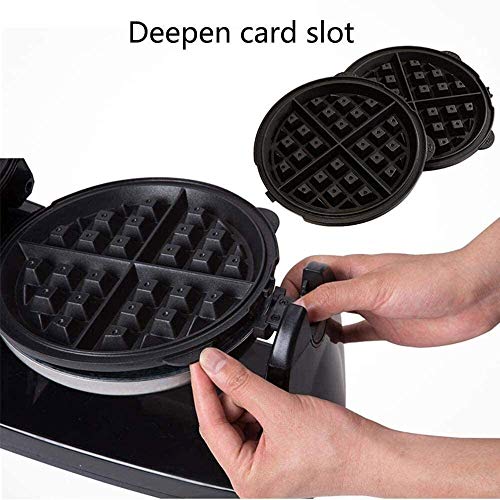 Wafflera eléctrica, Wafflera máquina rotativa eléctrica del hierro de 180 °, antiadherentes recubiertos de placas de cocción, placas desmontables, una gran elección for las panaderías, restaurantes, c