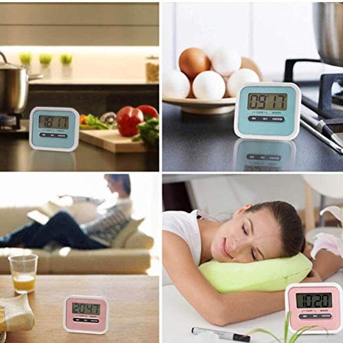 Wake, Temporizador De Cocina Digital, Temporizador Despertador Digital,Digital De Cocina Y El ImáN Que Lleva Alarma Soporte Flexible, Minutos Rojos,Polvo