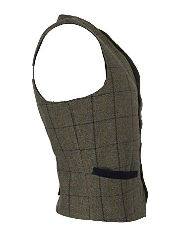 Walker and Hawkes - Chaleco de Tweed para Hombre - Estilo Formal - Revestido con teflón - Rayas Azul Marino - 2XL (46"-48")