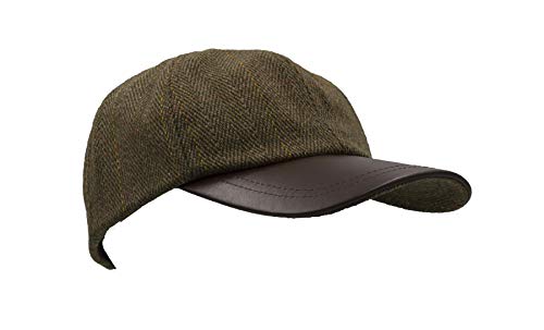 Walker and Hawkes - Gorra de béisbol de Tweed Unisex - con Visera de Cuero - Estilo campiña Inglesa - Ideal para la hípica y la Caza - Talla única - Rayas Rojas - Talla única