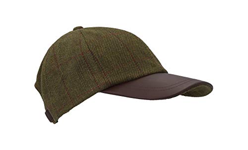 Walker and Hawkes - Gorra de béisbol de Tweed Unisex - con Visera de Cuero - Estilo campiña Inglesa - Ideal para la hípica y la Caza - Talla única - Rayas Rojas - Talla única