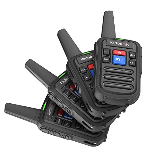 Walkie Talkie Radioddity PR-T5 Recargable PMR446 16 Canales Profesional Transmisores-receptores 1500mAh CTCSS DCS (4 pcs)