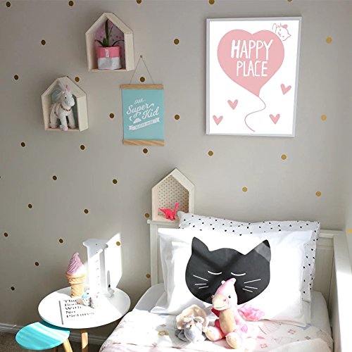 WandSticker4U® - 162 puntos de oro pegatinas de pared dorados círculos Adhesivos de pared, decoración infantil, dormitorio, salón, muebles, accesorios de sala Polka-Dots