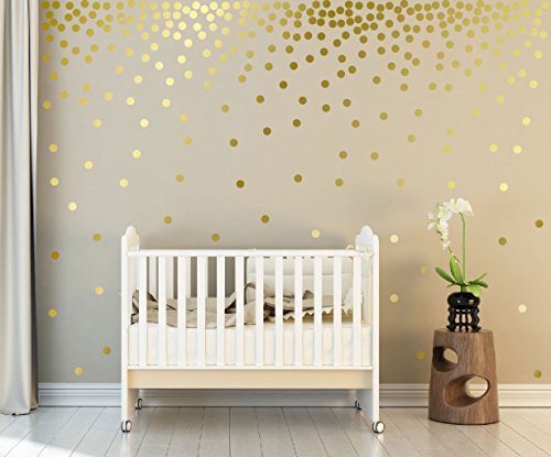 WandSticker4U® - 162 puntos de oro pegatinas de pared dorados círculos Adhesivos de pared, decoración infantil, dormitorio, salón, muebles, accesorios de sala Polka-Dots