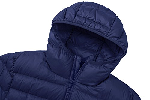 Wantdo Abrigo Acolchado Ultra Ligero Empaquetable Cálido Hombre Azul Marino Large