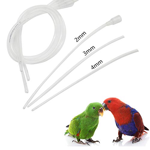 WAZA Juego de 50ML Jeringas de Alimentación para Pájaros Aves con 3PCS Tubos de Agujas de Distintos Tamaños Tratamiento de Inyector Emergencia para Aves