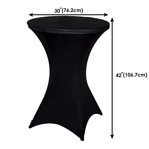 Wedding Decor Spandex Lycra Mantel Elástico Funda para Boda, Navidad, Banquete,Proveedores,Fiesta,Decoración - Negro, Cocktail-1