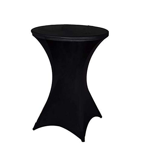 Wedding Decor Spandex Lycra Mantel Elástico Funda para Boda, Navidad, Banquete,Proveedores,Fiesta,Decoración - Negro, Cocktail-1