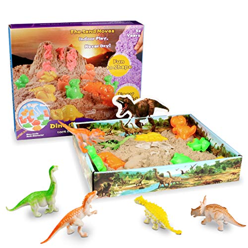 Weeygo Arena Mágica - Magic Sand Dinosaurio Cinética Animal Moldes Juego - Manualidades con 500g Arena Play Sand, Art Playset Regalo para Niños