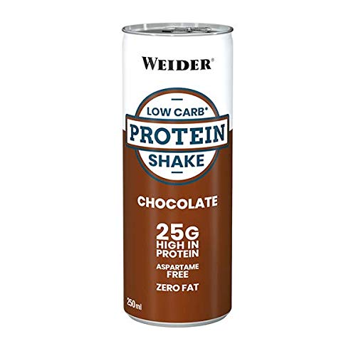 Weider Low Carb Protein Shake Bebida de Proteínas Chocolate - 12 Paquetes de 250 gr - Total: 3000 gr