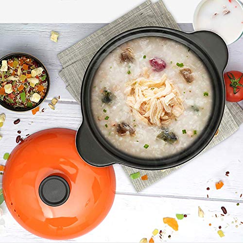 weiwei Olla multifunción Antiadherente,Cacerola de cocción Lenta esmaltada,cazuela de cerámica,Olla de Barro Resistente al Calor con Tapa Bibimbap B 1.6l