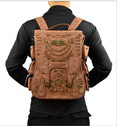 wen hui - Mochila de Viaje para Hombre y Mujer, Estilo Europeo y Americano, Estilo Steampunk