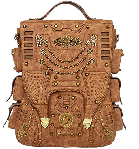 wen hui - Mochila de Viaje para Hombre y Mujer, Estilo Europeo y Americano, Estilo Steampunk