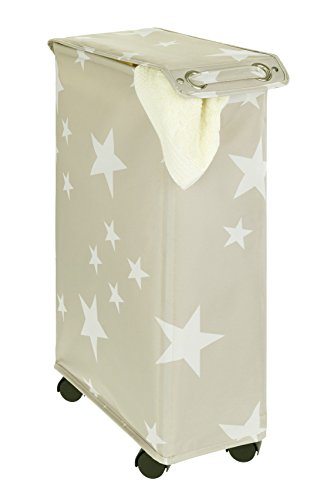 WENKO DIE BESSERE IDEE Corno Stella-Cesto para la Colada (con Tapa, 43 L), poliéster, Beige, Klein