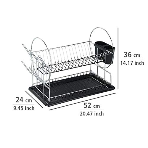 Wenko Premium Duo Escurridor, Metal, Plateado, 24x50x36 cm