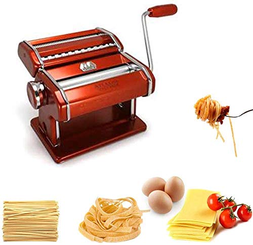 WERTY Pasta máquina del fabricante, la manivela del rodillo de las pastas frescas máquina perfecta para espagueti y lasaña tallarines Fettuccine,1