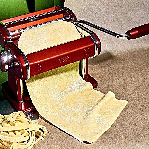 WERTY Pasta máquina del fabricante, la manivela del rodillo de las pastas frescas máquina perfecta para espagueti y lasaña tallarines Fettuccine,1