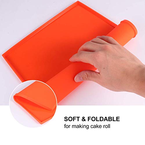 Wghz Molde Suizo Rollo de Silicona Bandeja para Hornear Estera Bandeja para Hornear Flexible Estera para Pasteles Pizza Galletas Molde Antiadherente Jalea Roll Pan Roulade Bandeja para Hornear Na