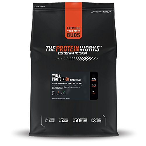 Whey Protein 80 | 82% De Proteína | Batido Alto En Proteínas & Bajo En Azúcares | THE PROTEIN WORKS | Fresas con Nata | 2kg