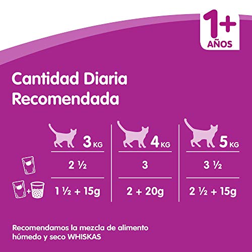 Whiskas Selección Multipack Bolsitas de Comida Húmeda para Gatos Adultos Selección Pescados (4 cajas x 12 bolsitas x 100g)