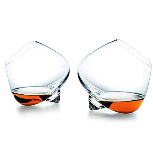 Whisky Vaso Set Creative Whipping Top Whisky Rock Crystal Glass Normann Rotate Scopperil Liquor Whisky Wine Cup Cognac Brandy Snifters Tumbler, Normann Rock Glass, 435Ml